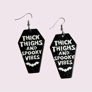 Thick Thighs & Spooky Vibes Coffin Earrings​